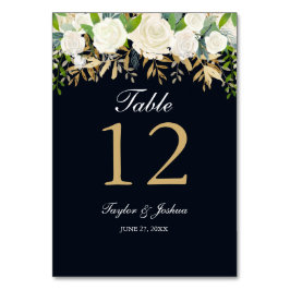 Cartões de Mesa de Casamento com Floral Água-tinta