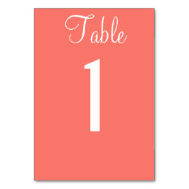 Cartões de Mesa de Casamento Coral