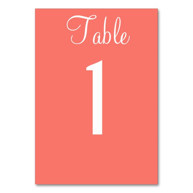 Cartões de Mesa de Casamento Coral (Verso)