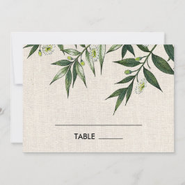 Cartões de Mesa de Casamento de Burlap Botânicos V