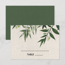 Cartões de Mesa de Casamento de Burlap Botânicos V