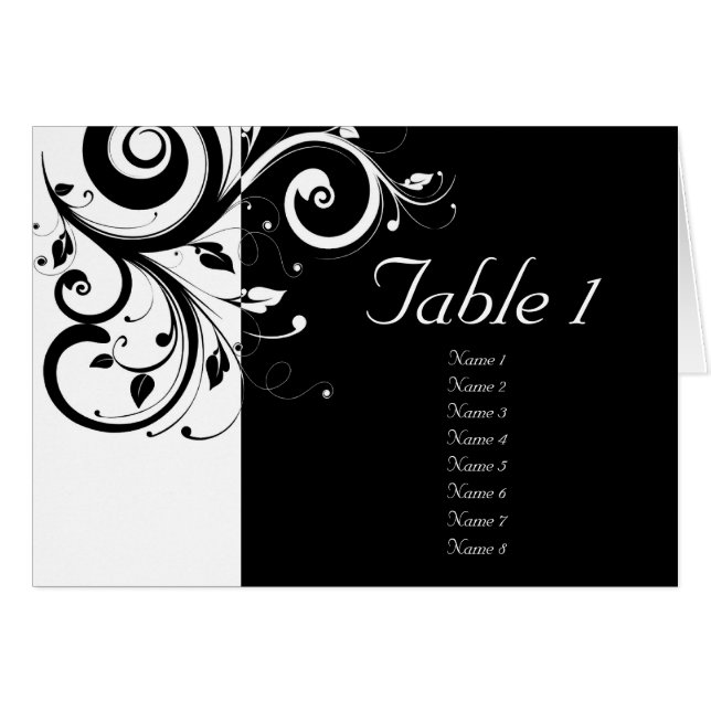 Cartões de Mesa de Casamento de Cabelo Reverso Pre (Frente Horizontal)