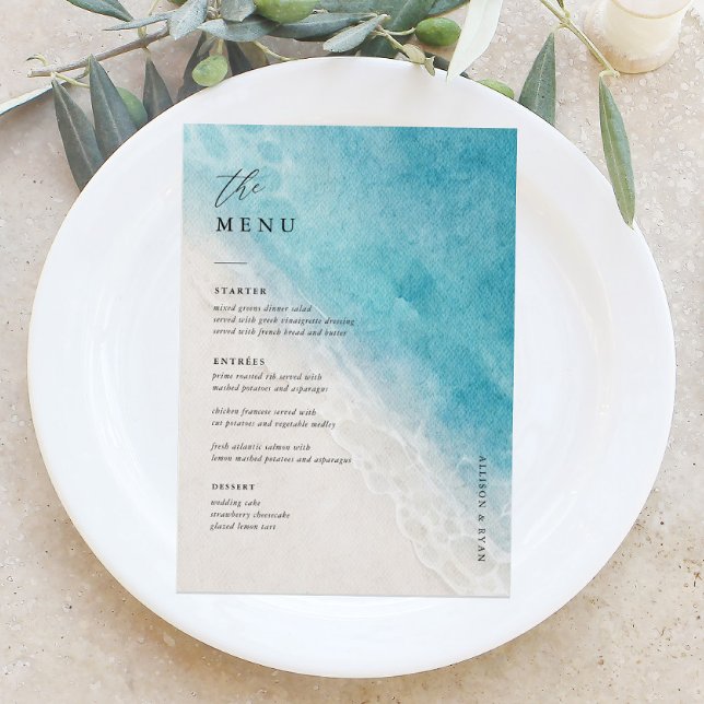 Cartões de Mesa de Casamento de Praia 5x7" (Criador carregado)