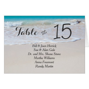 Cartões de Mesa de Casamento de Praia Tropical