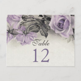 Cartões de Mesa de Casamento de Rosa de Púrpura da