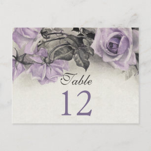 Cartões de Mesa de Casamento de Rosa de Púrpura da