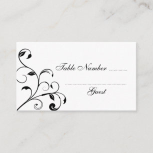 Cartões de Mesa de Casamento e Curvas Brancas