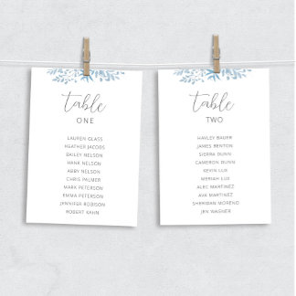Cartões de Mesa de Casamento Eucalyptus Azul