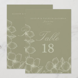 Cartões de Mesa de Casamento Florais Simply Sage