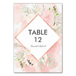 Cartões de mesa de Casamento Floral Cor-de-Rosa Es