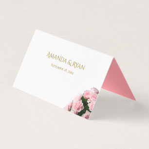 Cartões de Mesa de Casamento Floral de Rosas Rosa 