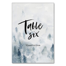 Cartões de mesa de Casamento Florestal de Aquarela