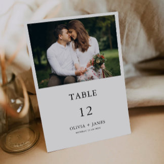 Cartões de Mesa de Casamento Fotográfico Modelo
