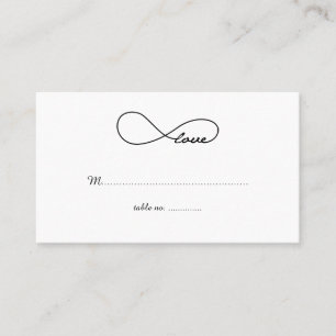 Cartões de Mesa de Casamento Infinito de Amor Negr