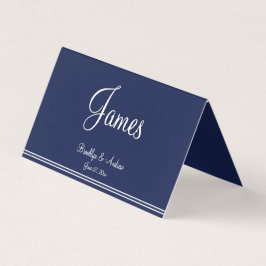 Cartões De Mesa De Casamento Náutico Azul