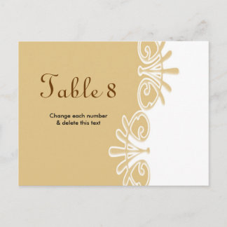 Cartões de mesa de casamento números Cartão postal