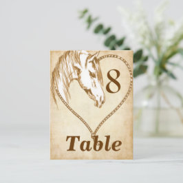 Cartões de Mesa de casamento ocidentais Cartão pos