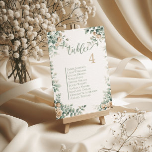 Cartões de Mesa de Casamento Rosa Romântica Plano