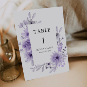 Cartões de Mesa de Casamento Roxo