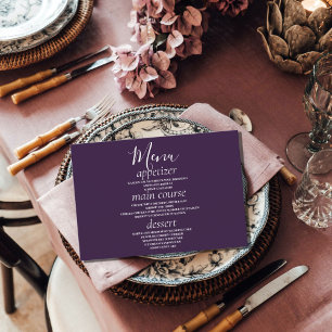 Cartões de Mesa de Casamento Verde Roxo Moderno