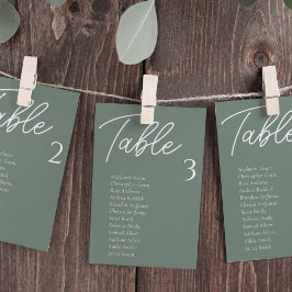 Cartões de Mesa de Casamento Verde Sage