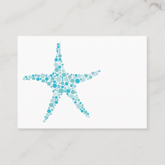 Cartões de Mesa de Caserna Aqua Turquoise Starfish (Frente)
