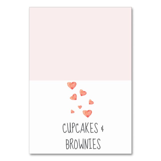 Cartões de Mesa de Chá de fraldas com Aquarela (Frente)