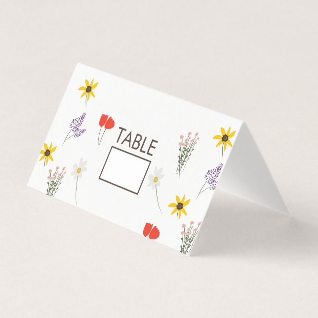 Cartões De Mesa De Dentes De Casamento De Flor Sel (Frente)