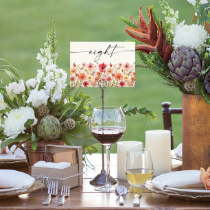 Cartões de Mesa de flor selvagem Número oito