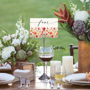 Cartões de Mesa de flor selvagem Número quatro