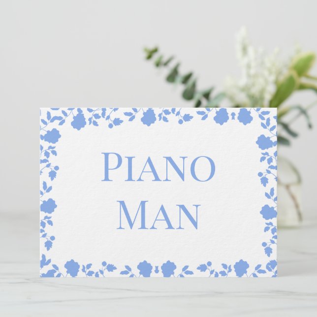 Cartões de Mesa de Nomes de Música Bonito Romântic (Em pé/Frente)