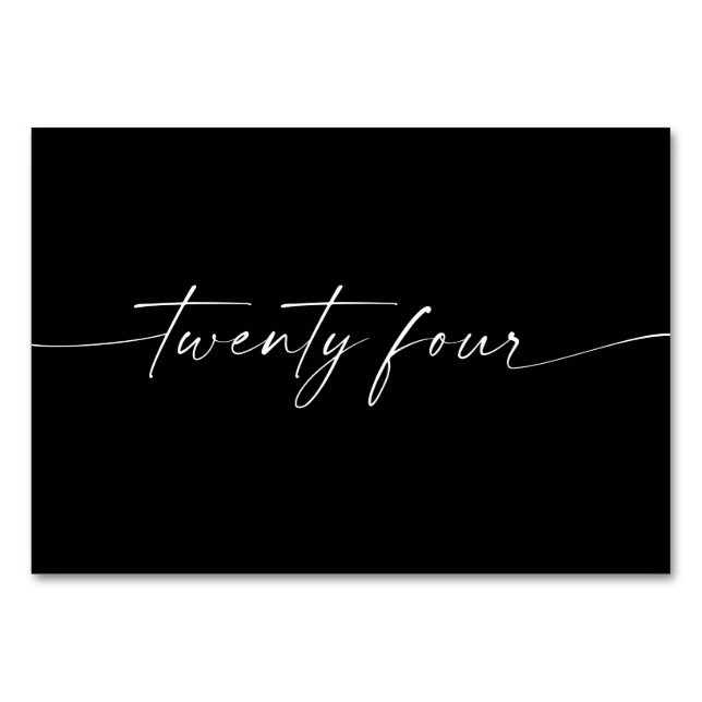 Cartões de Mesa de Script Mínimo Elegante Número 2 (Frente)