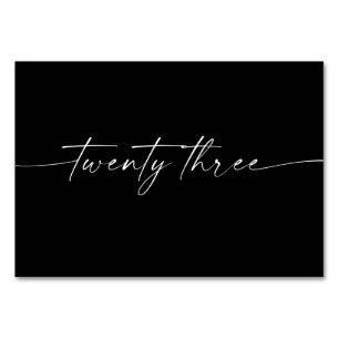 Cartões de Mesa de Script Mínimo Elegante Número 2