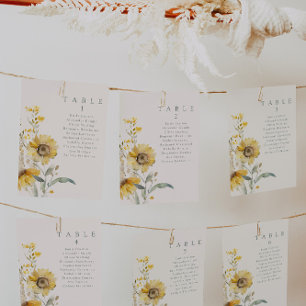 Cartões de Mesa de Sunflower