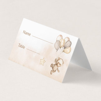 Cartões de Mesa do Chá de fraldas do Bear