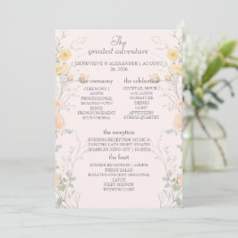 Cartões de Mesa Dobrados para Casamento com Flores