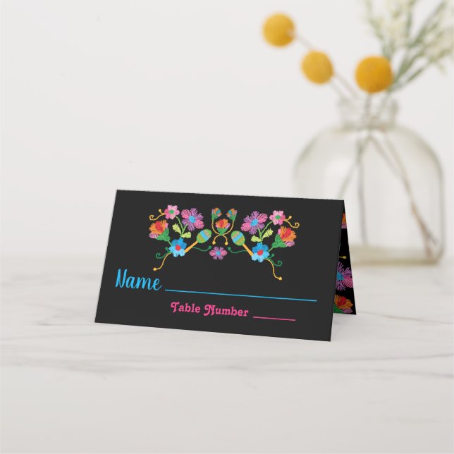 Cartões de mesa Embroiderme Mexicano Fiesta (Frente)