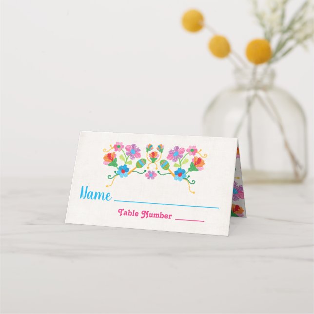 Cartões de mesa Embroiderme Mexicano Fiesta (Frente)