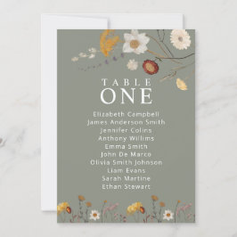 Cartões de Mesa Floral para  Verde Sage