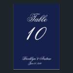 Cartões de Mesa Náutica Azul<br><div class="desc">Cartões de mesa náuticos azuis com texto personalizável</div>