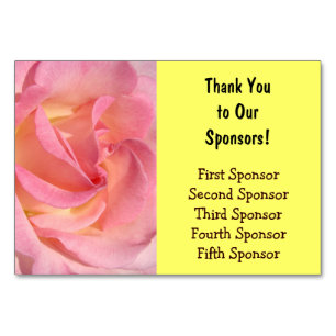 Cartões de mesa Obrigado aos nossos patrocinadores