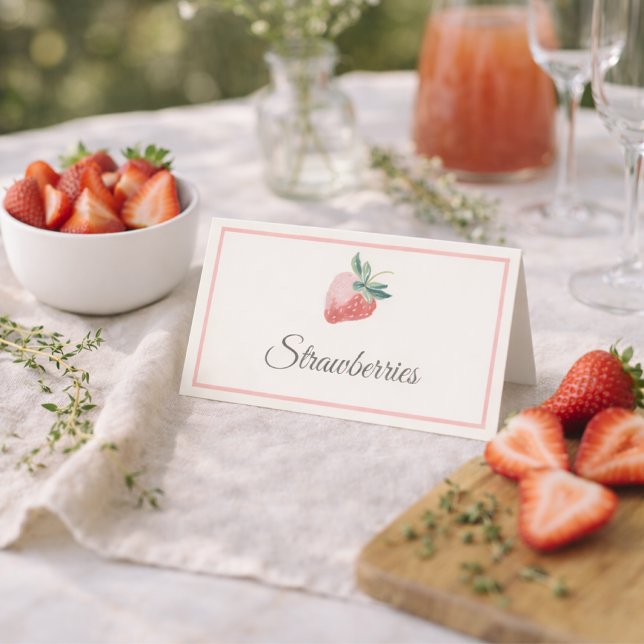 Cartões de Mesa para Bar de Mimosa de Morango (Criador carregado)