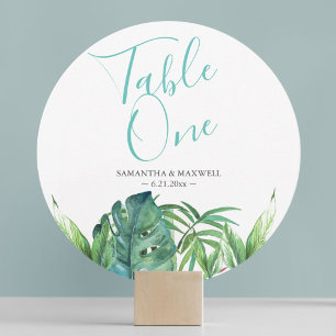Cartões de Mesa para Casamento na Praia Tropical