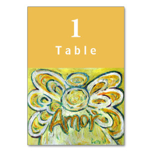 Cartões de Mesa personalizados do Angel do Word In