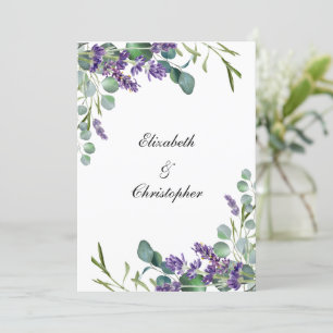 Cartões de Mesa Principal de Casamento Lavanda Euc