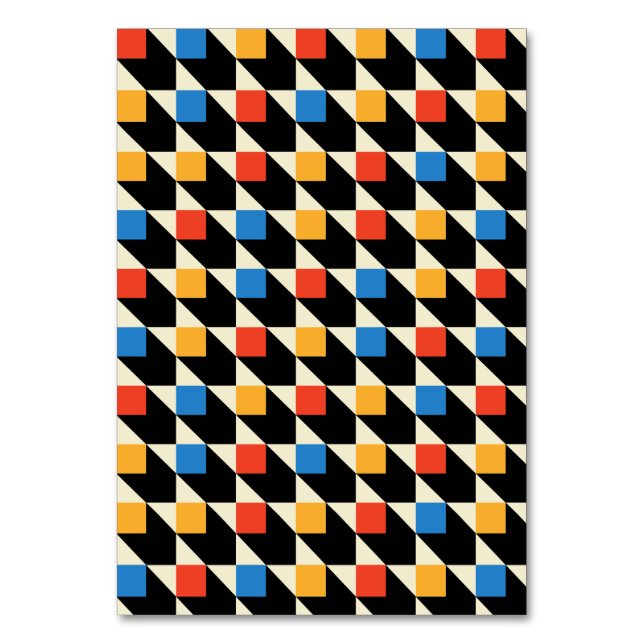 Cartões de Mesa quadrados coloridos (Frente)