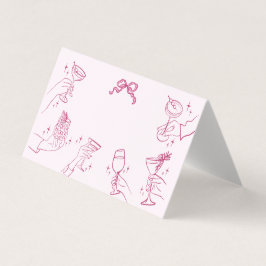 Cartões de Mesa retrorreflectores cor-de-rosa
