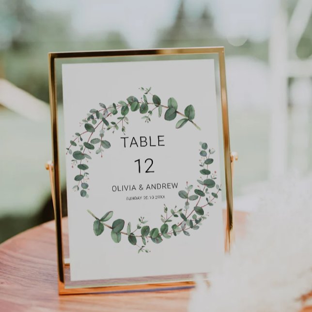 Cartões de mesa verde (Greenery wedding table cards template
)