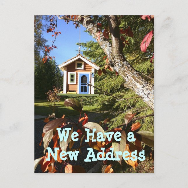 Cartões de Mudança de Endereço Casa de Pássaros (Frente)