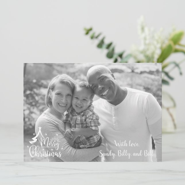 Cartões de Natal 2 Foto 2 Preto e Branco (Em pé/Frente)